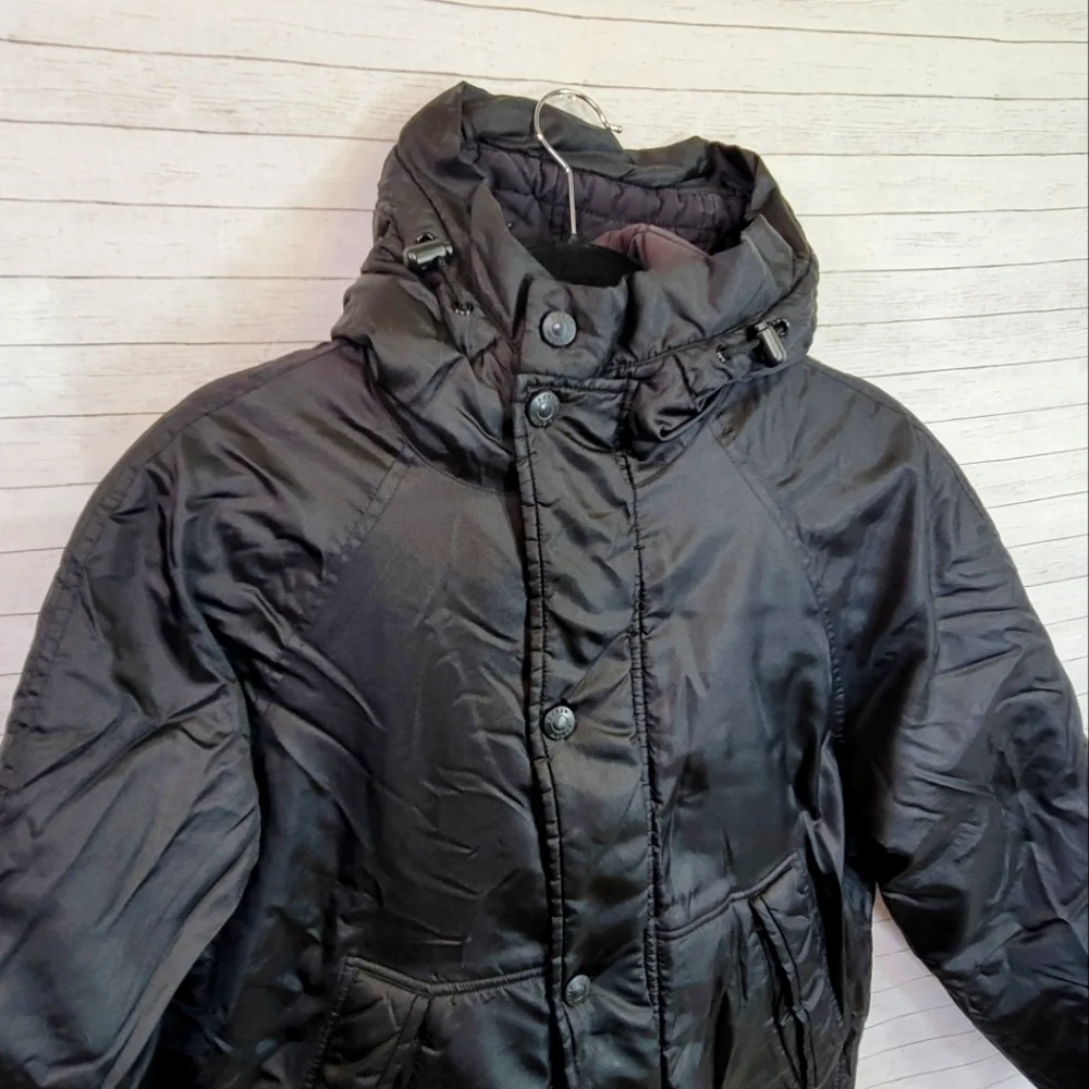 J.CREW QUILT LINED PUFFER COAT IN BLACK, SZ XS